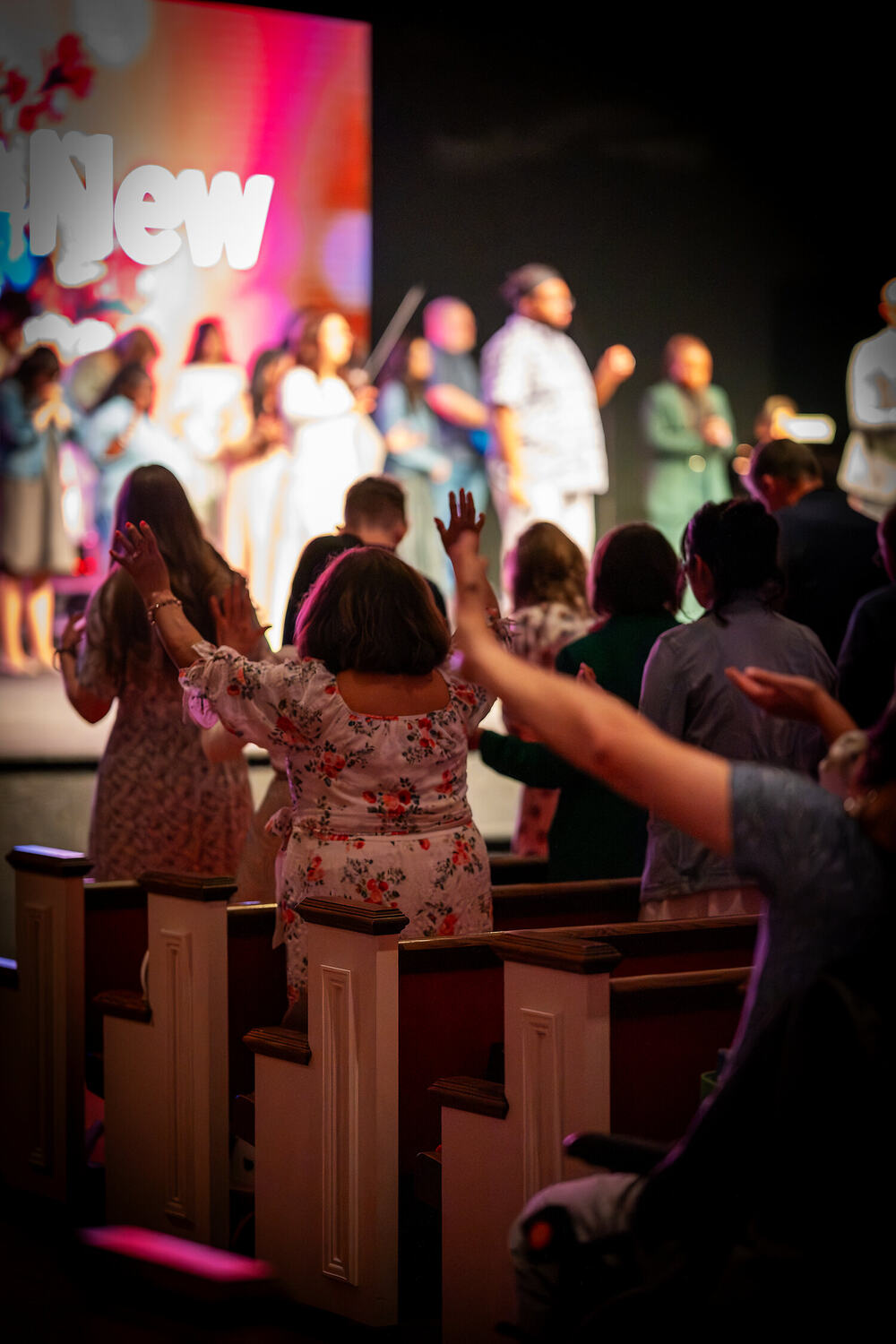 The Grace Valley community in worship