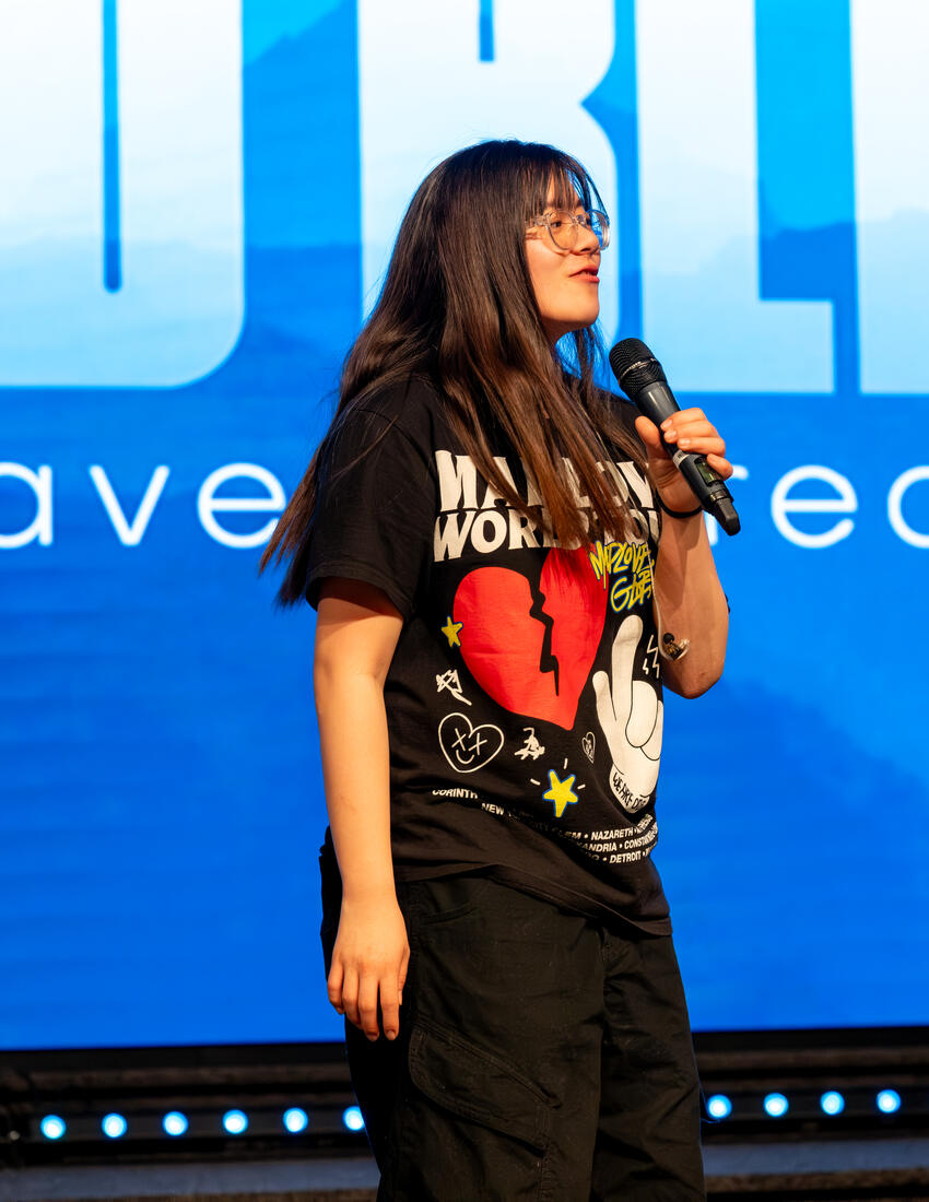 A vocalist leading a song