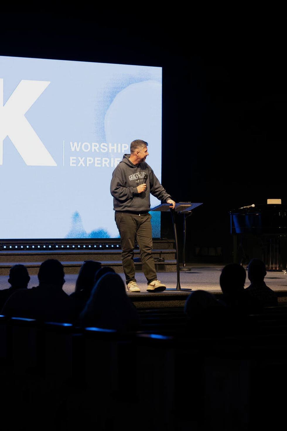 Wide view of the sanctuary during a Seek Night